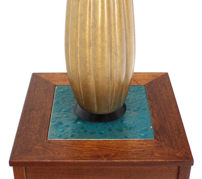 EstablishedLines Midcentury 37" Tall Carved Gilt Vegetable Squash Shape Table Lamp circa 1970s