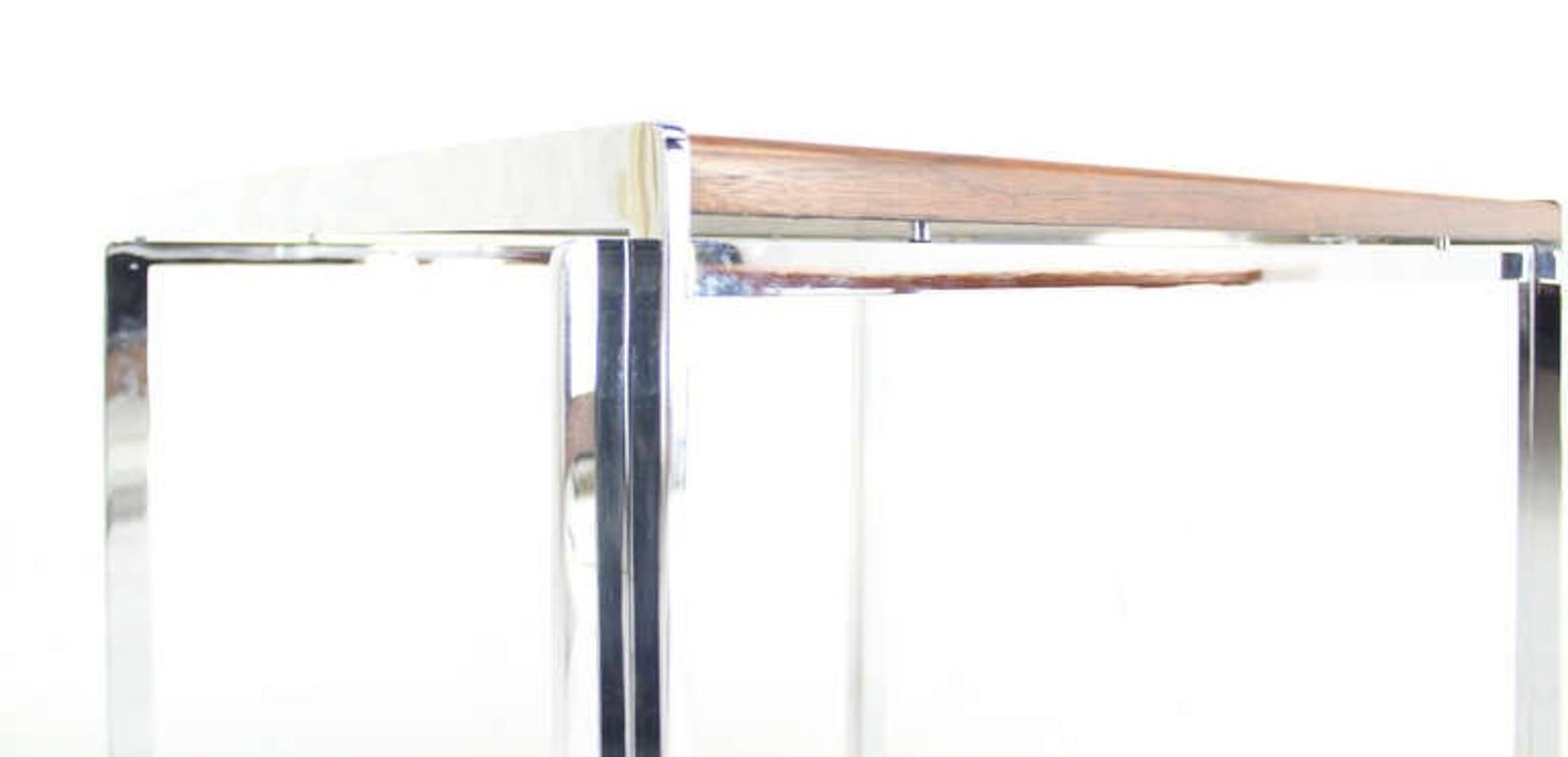 EstablishedLines Mid-Century Modern Stow Davis Walnut and Chrome 24"H Side Coffee End Table MINT!