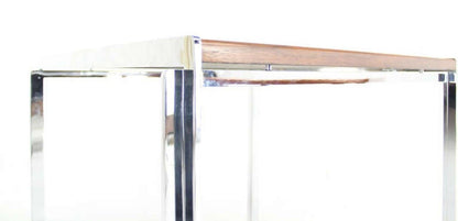 EstablishedLines Mid-Century Modern Stow Davis Walnut and Chrome 24"H Side Coffee End Table MINT!