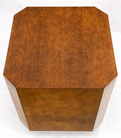 Patinated Copper Cube Shape Large Pedestal Occasional Table Stand Custom Mint