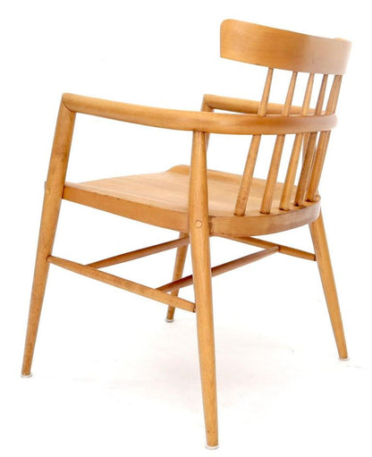 Solid Birch Barrel Back Bent Wood Spindle Back Armchair Desk Chair