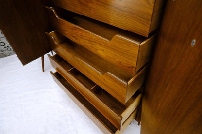 Mid Century American Walnut Gentleman's Chest Dresser w/ Two Doors Compartment