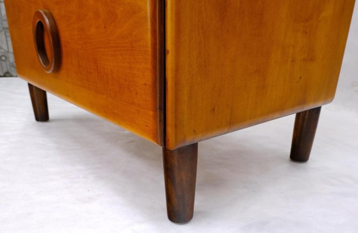 Russel Wright Solid Maple Art Deco Round Pulls 4 Deep Drawers High Chest Dresser