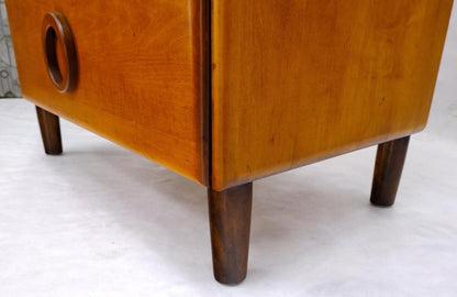 Russel Wright Solid Maple Art Deco Round Pulls 4 Deep Drawers High Chest Dresser