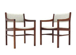 Pair of Oiled Walnut Armchairs New Upholstery