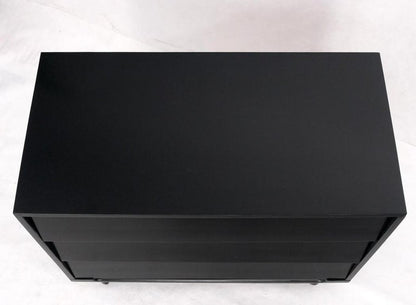 Black Lacquer 3 Louver Drawers Dresser on a "Base" 2 Pieces Cabinet Credenza
