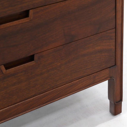 John Stuart Walnut 4 Drawer Bachelor Chest Small Dresser