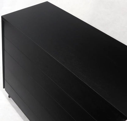 Five Drawers Black Lacquer Mahogany High Chest Dresser by John Stuart