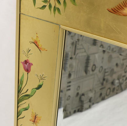 Reverse Painted Gold Leaf Rectangular Frame Decorative Mirro