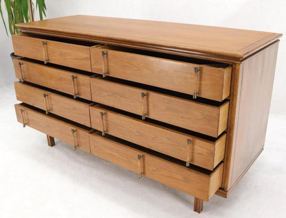 Decorative Light Walnut Faux Bamboo Pulls 8 Drawers Dresser