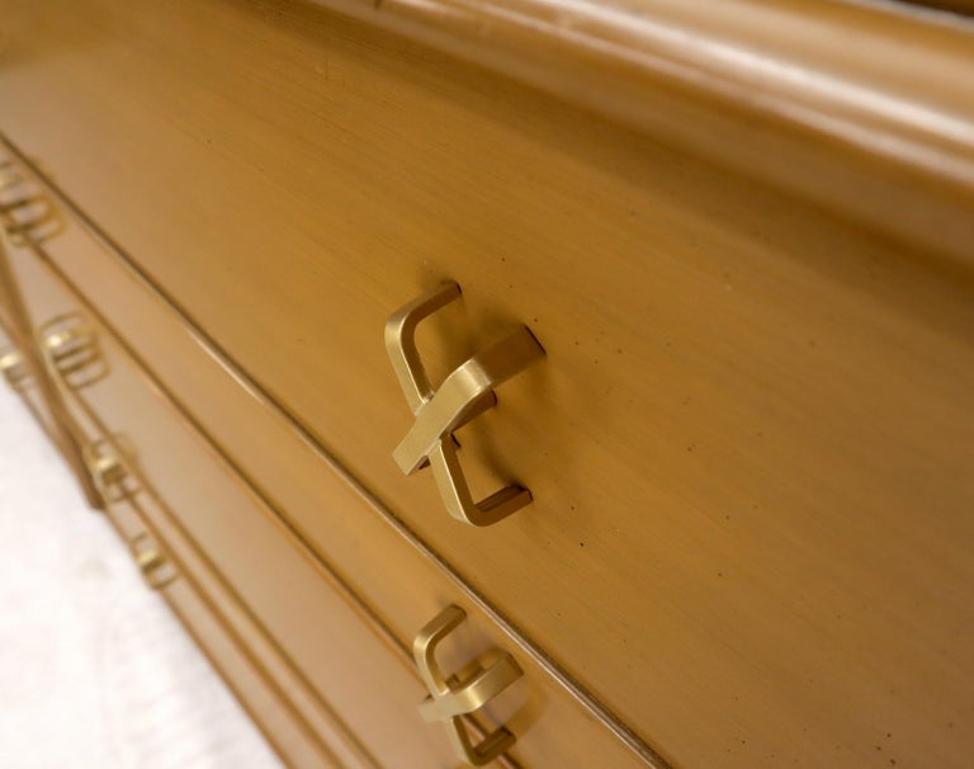 Paul Frankl for Johnson Furniture 10 Drawer Double Dresser Solid Brass X Pulls