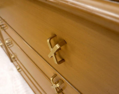Paul Frankl for Johnson Furniture 10 Drawer Double Dresser Solid Brass X Pulls
