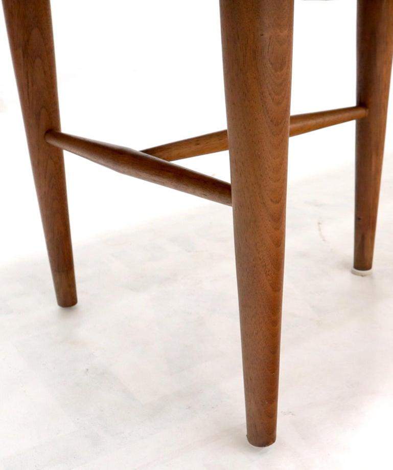 Long Rectangular Walnut Coffee Table w/ Two Travertine Inserts