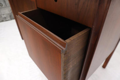 Danish Mid Century Modern Petit Single Pedestal Desk Two Drawers