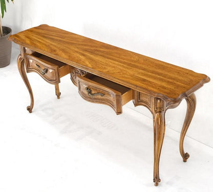 Carved Serpentine Front 2 Drawers Cabriole Leg Console Sofa Entry Table