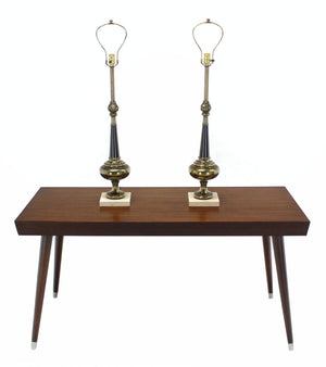 Pair of Stiffel Modern Table Lamps on Marble Bases