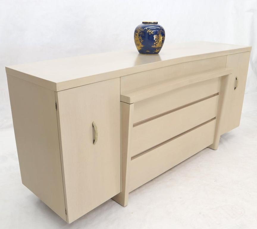 White Pickle Lacquer Finish Sculptural Dresser