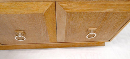 Cerused White Wash Oak Drop Front Secretary Desk Bookcase Credenza