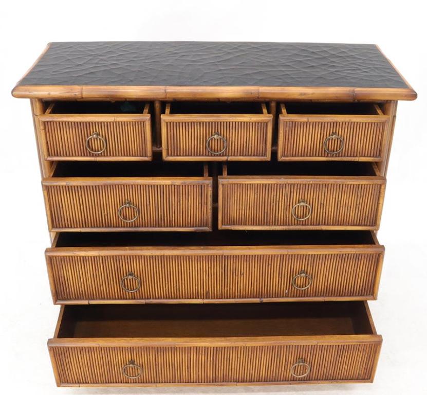 Rattan 7 Drawer Bachelor Chest of Drawers by Baker