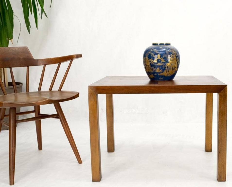 Rectangle Walnut Mid-Century Modern Parsons Style End Side Table Stand