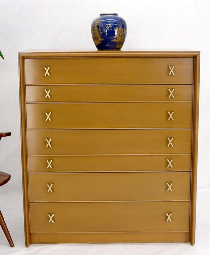 Paul Frankl X-Pulls Drawers High Chest Dresser