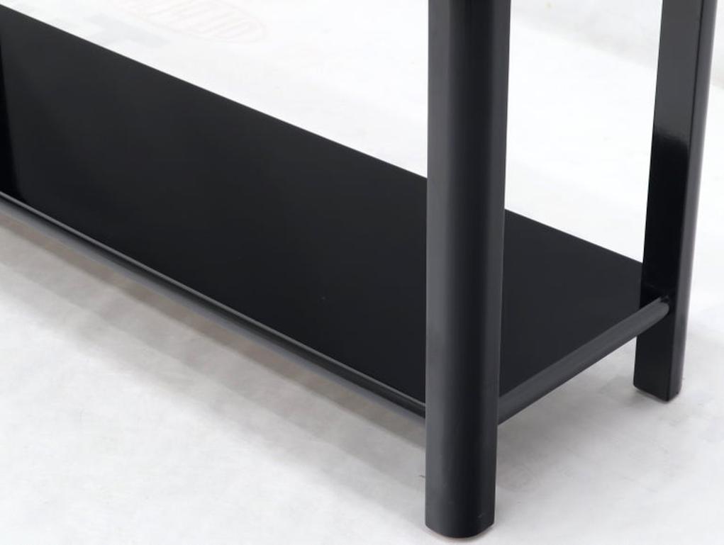 Black Lacquer Rectangular Two-Tier Console Sofa Table