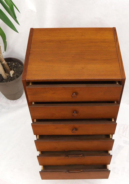 Mid-Century Modern American Walnut Tall Skinny Lingerie Chest Dresser