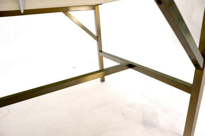 Brass Frame Marble Top Rectangular Coffee Table McCobb Attributed