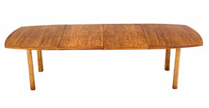 Baker Mid-Century Modern Dining Table with Two Leaves Oval Boat Shape