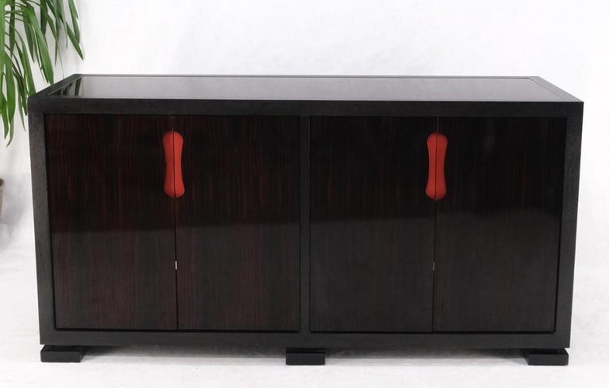 Christian Liaigre Holly Hunt Rosewood Ebonized Trim 4 Door Compartment Credenza