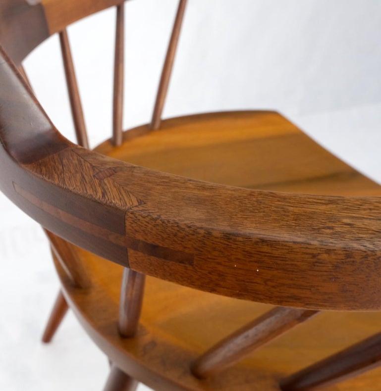 George Nakashima Walnut Barrel Back Captains Dining Chair