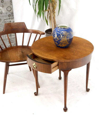 Queen Ann Walnut One Drawer Lamp Side Table Stand by Baker