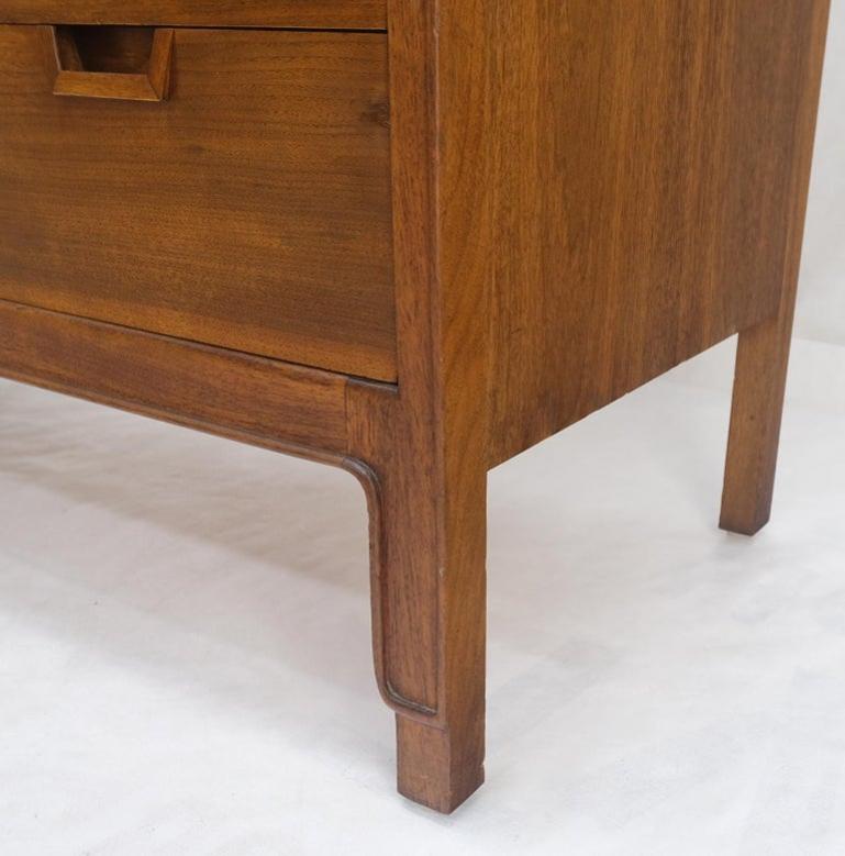 Mid Century John Stuart Walnut 2 Doors 4 Drawers Gentleman's High Chest Dresser
