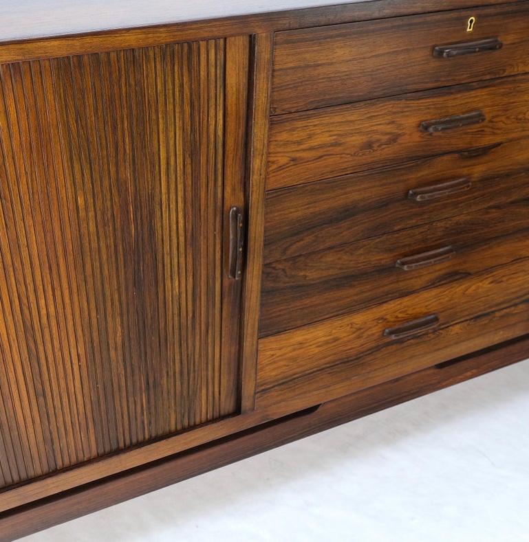 Bernt Petersen Rosewood Double Tambour Doors Rosewood Long Credenza Mint!