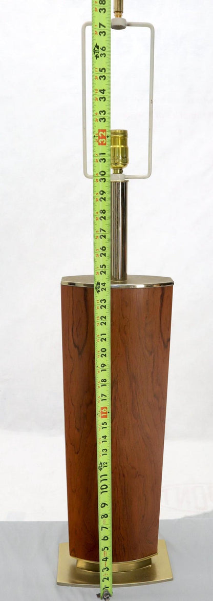 Brass and Rosewood Boat Shape Base Table Lamp