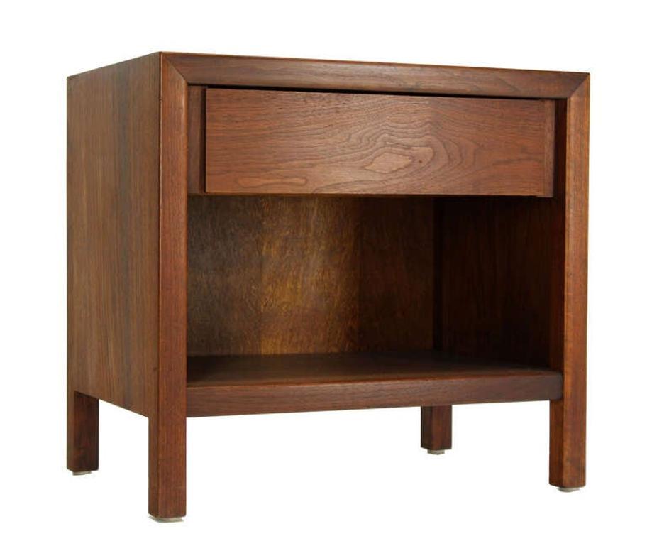 EstablishedLines Mid-Century Danish Modern One-Drawer Oiled Walnut Night Stand End Table Baughman