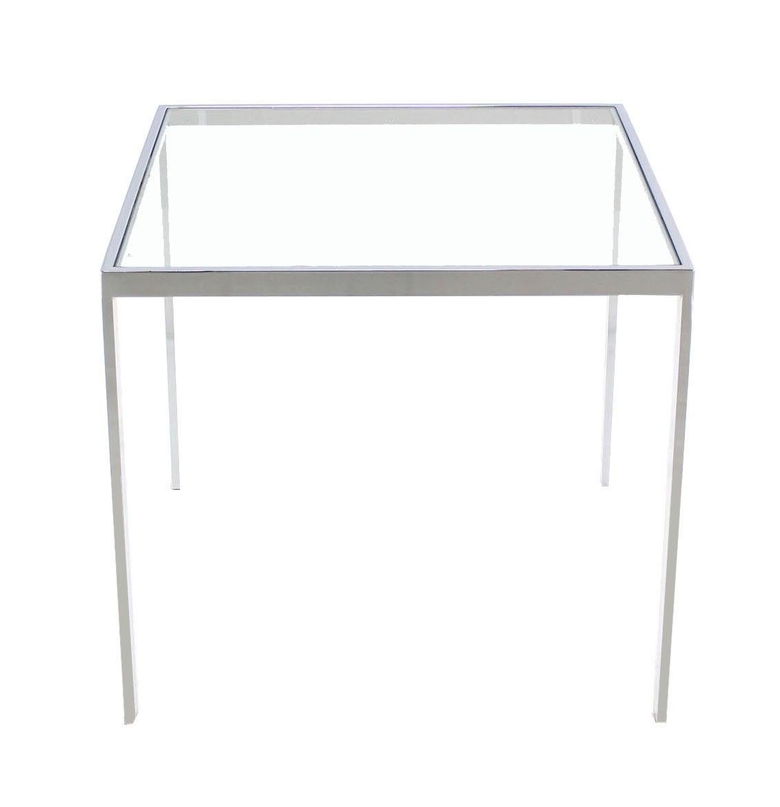 Square Cube Chrome Glass Top Game Small Dinning Dinette Table Bauhaus MINT