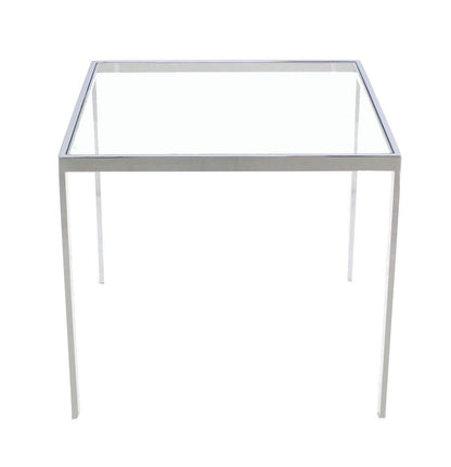 Square Cube Chrome Glass Top Game Small Dinning Dinette Table Bauhaus MINT