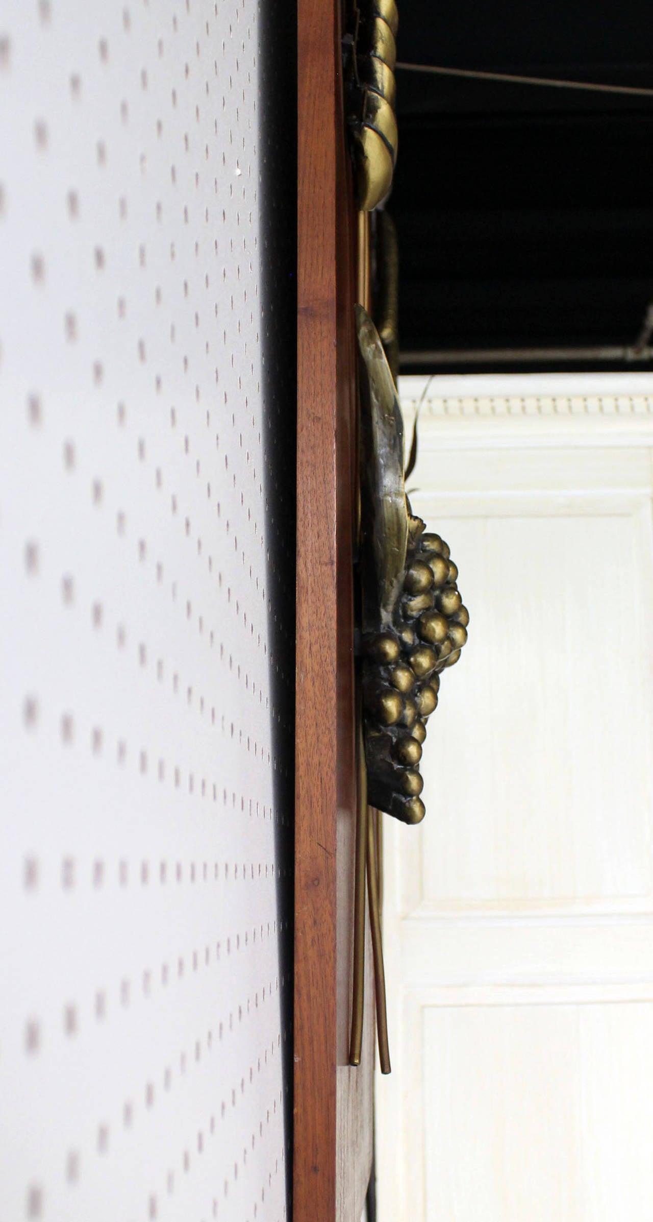 EstablishedLines Non Matching Pair Cast Metal Sculptures of Fruits Solid Walnut Mount Board Mint!