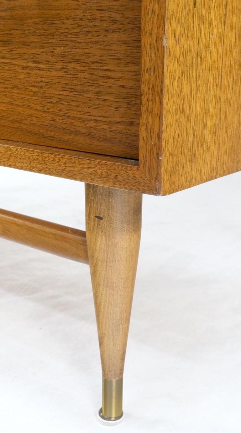 Walnut Tambour Doors Brass Hardware Serpentine Front 8 Drawers Dresser MINT!
