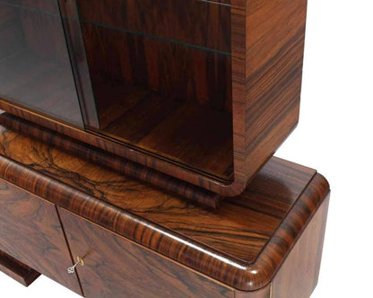 Glass Sliding Doors Restored All Rosewood Art Deco Cabinet