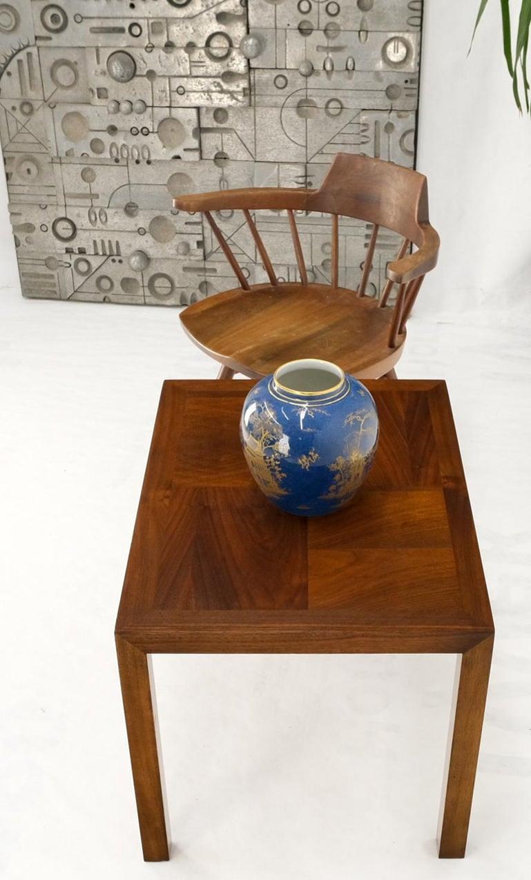 Rectangle Walnut Mid-Century Modern Parsons Style End Side Table Stand
