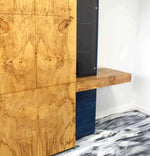 Vladimir Kagan Burl Wood Wall Unit Cabinet Sideboard