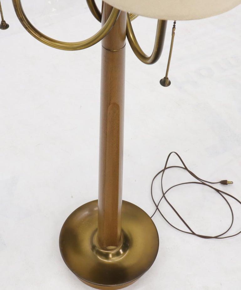 Large Mid-Century Modern Three arms Table or Floor Lamp with Cylinder Shades