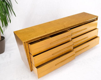 Lacquered Blond Birch 6 Drawer Swedish Mid-Century Modern Dresser Credenza Mint