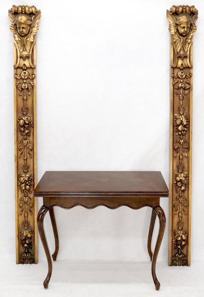 Henredon Cabriole Leg Parquet Flip Top Console to Dining Table