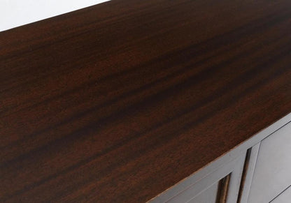 Espresso Harvey Probber Sliding Doors Compartment 12 Drawers Credenza Dresser