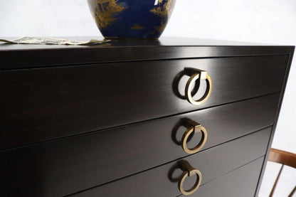 Mid-Century Modern Tall 8 Drawers Ebonized Mahogany Lingerie High Chest Dresser