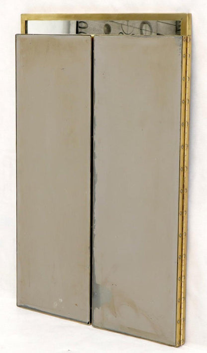 Trifold Brass Wall or Freestanding Dresser Top Mirror