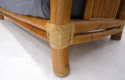 Heavy Large Diameter Bamboo Frame Mid-Century Modern Sofa
